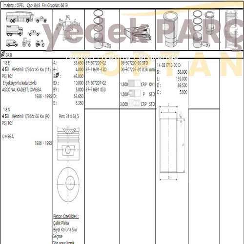 GOETZE OPEL PISTON SEGMAN 0.50 84.80MM VECTRAA OMEGAA 1.8 8V 1.8S